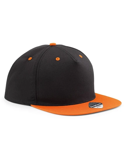 Beechfield B 610C 5 panelová Snapback kontrastní kšiltovka 53.610C black/orange Beechfield B 610C 5 panelová Snapback kontrastní kšiltovka 53.610C black/orange