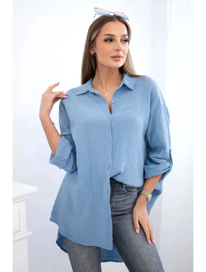 Bavlněná mušelínová košile model 21820383 - K-Fashion Bavlněná mušelínová košile model 21820383 - K-Fashion