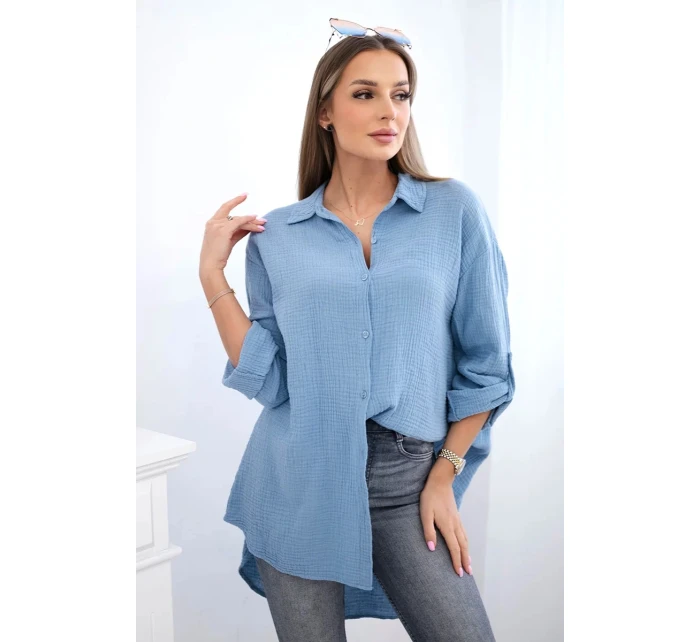 Bavlněná mušelínová košile model 21820383 - K-Fashion Bavlněná mušelínová košile model 21820383 - K-Fashion