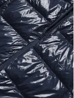 Tmavě modrá lakovaná dámská prošívaná bunda (7693)