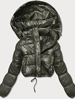 Krátká péřová bunda khaki (d2-3831-22)