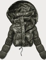 Krátká péřová bunda khaki (d2-3831-22)