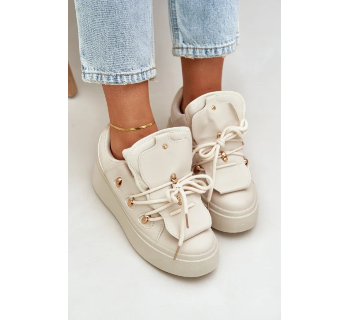 Dámské tenisky na platformě béžové model 21682864 - Boto Dámské tenisky na platformě béžové model 21682864 - Boto