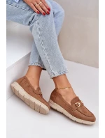 mokasíny se zlatým detailem a  hnědé model 21683739 - Boto