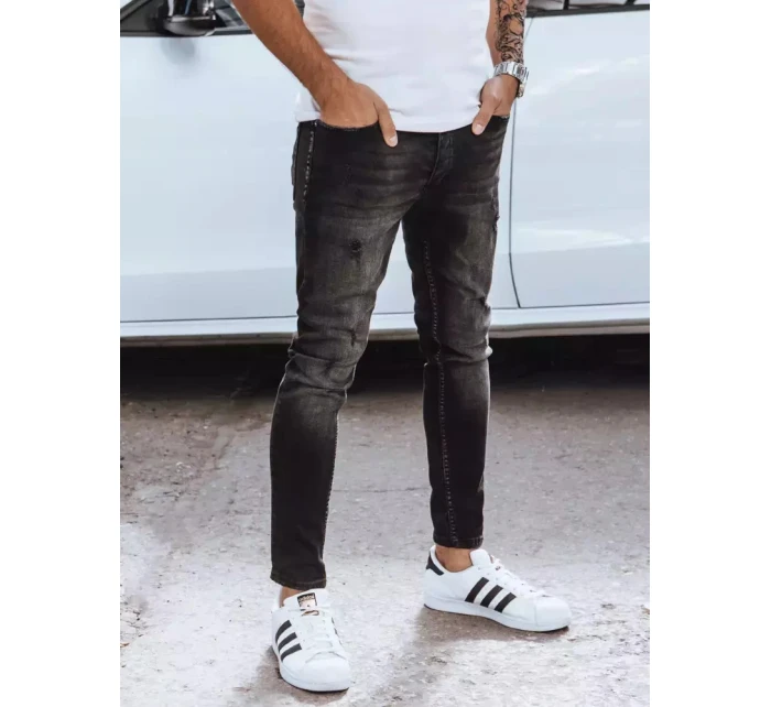 Pánské černé džínové kalhoty FashionStreet UX3830 Pánské černé džínové kalhoty FashionStreet UX3830
