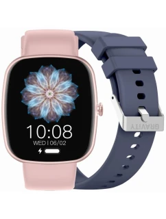 Dámské chytré hodinky GRAVITY GT18-3 Pink Silicone Strap + Navy Blue Strap