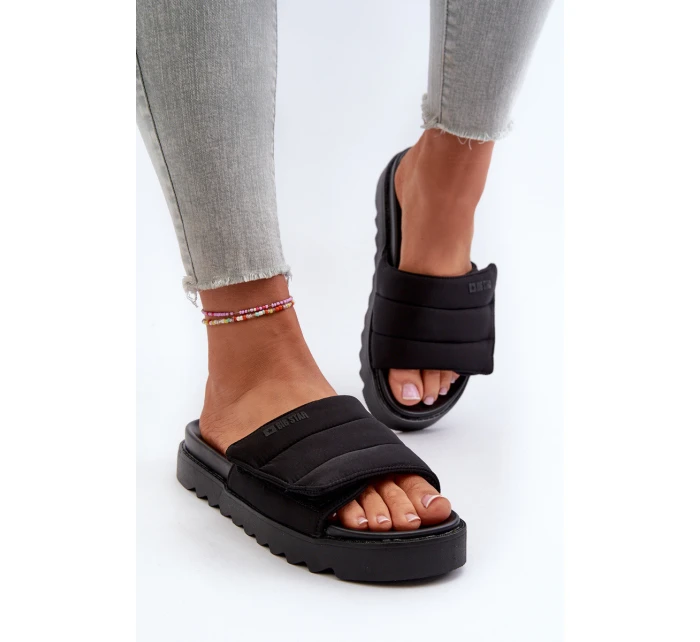 Dámské Žabky Na Platformě Big Star NN274772 Černé Dámské Žabky Na Platformě Big Star NN274772 Černé