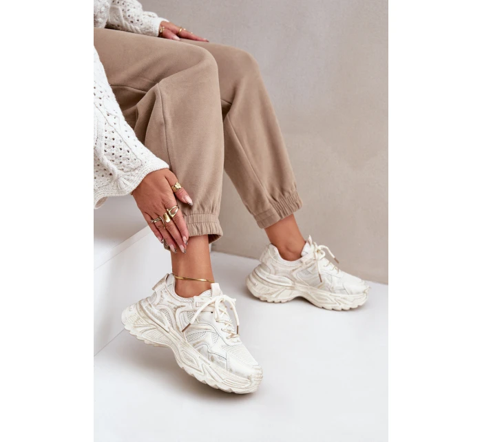 Dámské Tenisky S Na Platformě Béžové model 21680941 - Boto Dámské Tenisky S Na Platformě Béžové model 21680941 - Boto