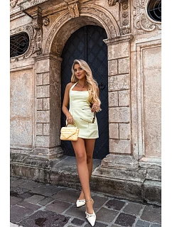 Dámské sandály s pásky imitace kůže Žluté Glamira