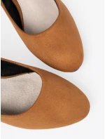 Módní  lodičky Karmelowy dámské na širokém podpatku