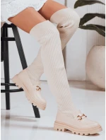 Dámské ponožkové boty béžové FashionStreet ZY1323