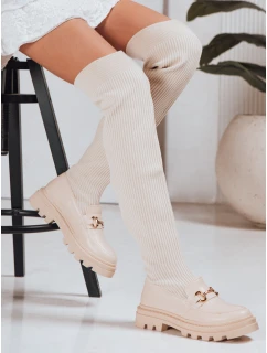 Dámské ponožkové boty béžové FashionStreet ZY1323