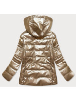 Lesklá zlatá prošívaná dámská bunda model 16149533 - 6&8 Fashion