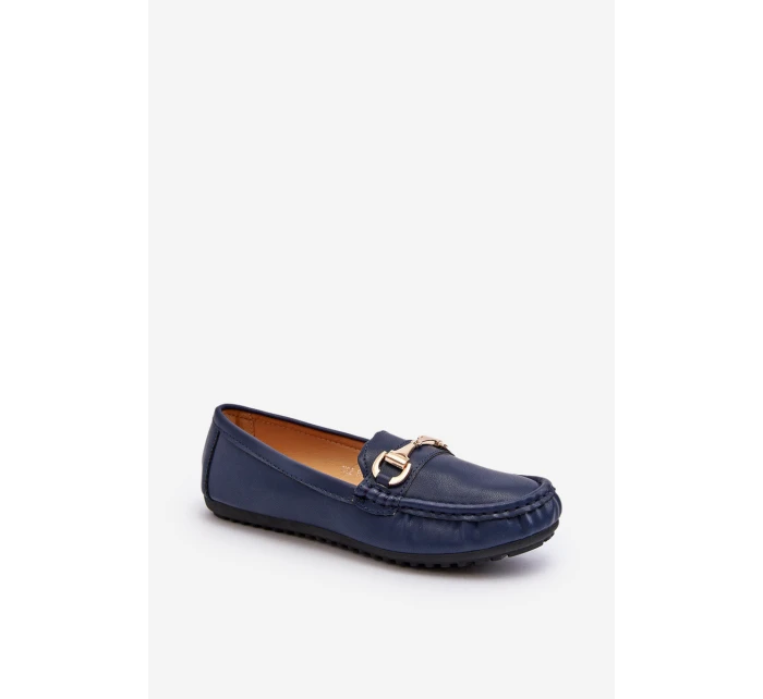 Dámské klasické mokasíny z ekokože v tmavě modré model 21651212 - Boto