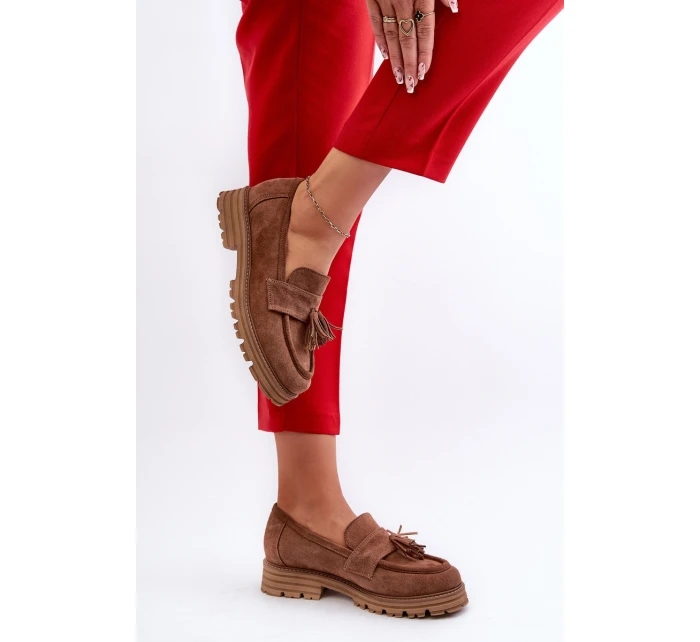 Semišové Dámské Mokasíny S Hnědé model 21660938 - Zazoo