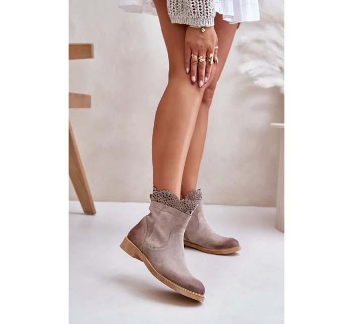 Nízké Dámské Boty Na Plochém Podpatku Zamszové Lewski model 21672802 - Boto