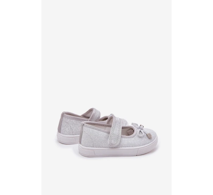 Dětské Baleríny S Mašlí Stříbrné model 21692299 - Boto