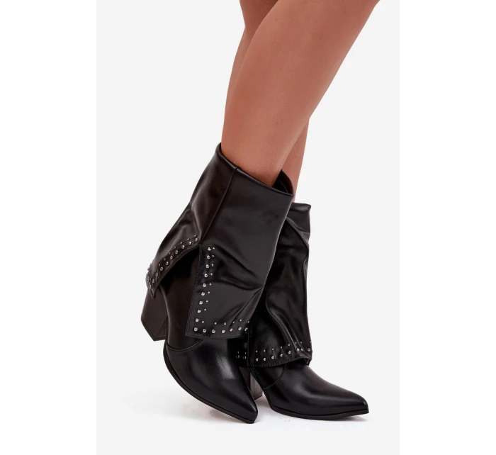 Kovbojky s  a zdobením zateplené Černé model 21747824 - Boto