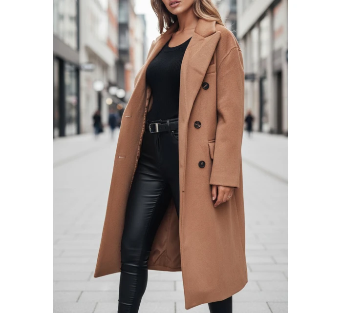 Dámský zimní kabát dlouhý oversize camel FashionStreet NY0766z