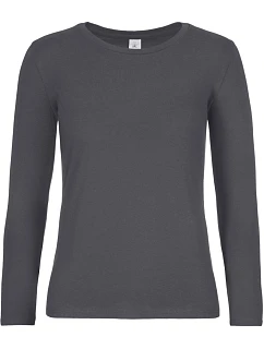 B&C #E190 LSL /women Dámské tričko z těžké bavlny s dl. rukávem 01.008T dark grey