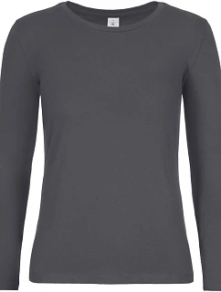 B&C #E190 LSL /women Dámské tričko z těžké bavlny s dl. rukávem 01.008T dark grey