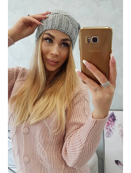Fleecová čepice  šedá model 18750503 - K-Fashion