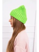 Čepice Magda s ohrnutím K293 zelená neonová Čepice Magda s ohrnutím K293 zelená neonová