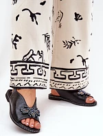 Lesklé Dámské Sandály S Dekorací Plné Černé Russona