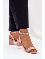 Dámské Sandály Na Podpatku S  Béžové model 21695212 - VINCEZA