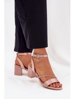 Dámské Sandály Na Podpatku S  Béžové model 21695212 - VINCEZA