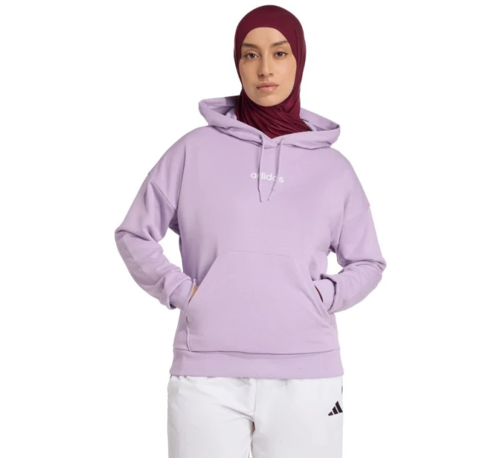 Dámská mikina adidas Essentials Linear French Terry Hoodie purple JY0036