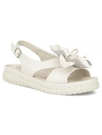 Dámské kožené sandály na platformě béžové model 22158405 - FILIPPO