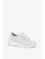 Dámské Kožené Sportovní Boty model 21686730 Bílé - VINCEZA