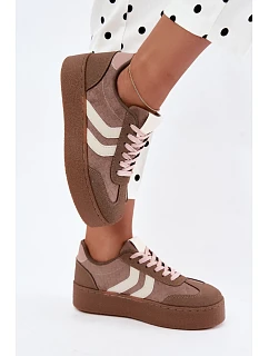 Dámské tenisky na platformě s pásky Khaki model 22324177 - Boto