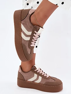 Dámské tenisky na platformě s pásky Khaki model 22324177 - Boto