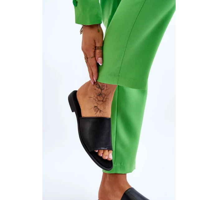 Dámské kožené hladké pantofle černe Cerise Dámské kožené hladké pantofle černe Cerise