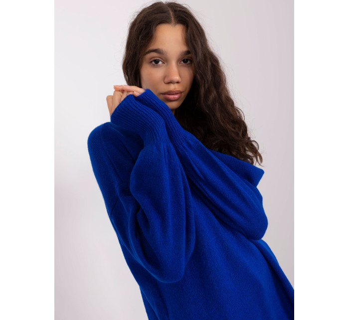 Kobaltově modrý oversize svetr s manžetami