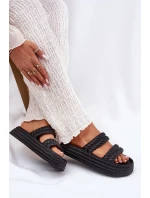 Dámské lehké pěnové pantofle na platformě S.Barski – černé