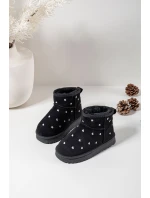 Dětské sněhule se srdíčky Gracina – černé