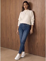 Dámské džíny slim fit s vysokým pasem, tmavě modré, FashionStreet UY3203 Dámské džíny slim fit s vysokým pasem, tmavě modré, FashionStreet UY3203