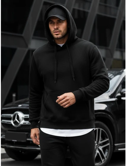 Pánská mikina s kapucí černá BX2028 Pánská mikina s kapucí černá BX2028