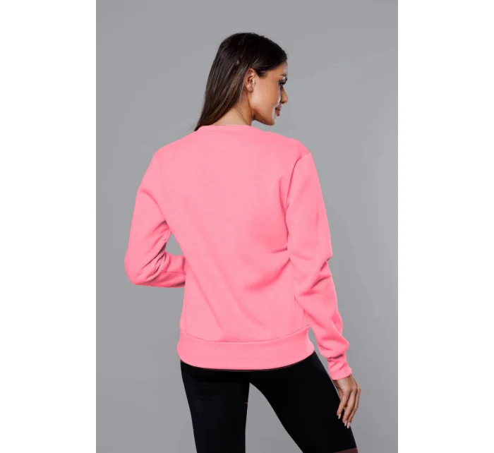 Světle růžová dámská tepláková mikina se stahovacími lemy model 17059111 - J.STYLE