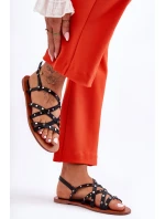 Dámské Sandály S Ozdobami Černá model 21627741 - Boto Dámské Sandály S Ozdobami Černá model 21627741 - Boto