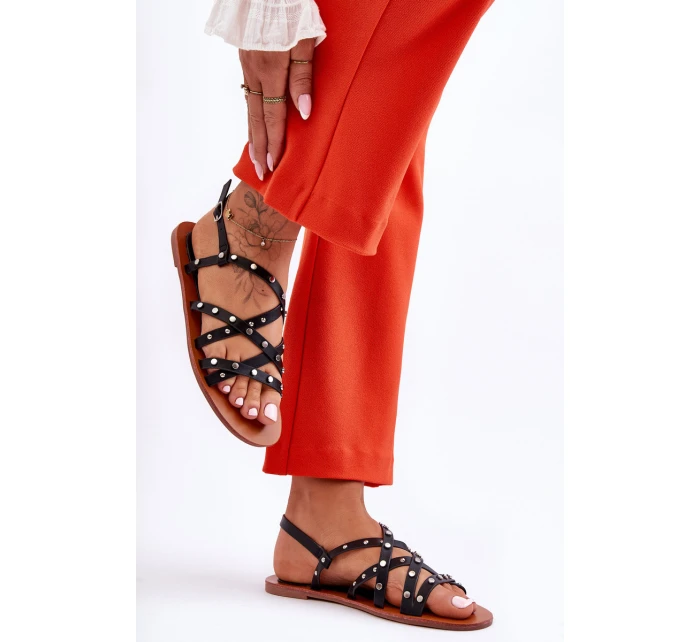 Dámské Sandály S Ozdobami Černá model 21627741 - Boto Dámské Sandály S Ozdobami Černá model 21627741 - Boto