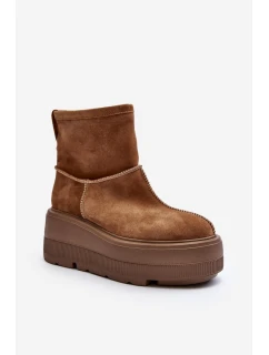 Kožené dámské boty na masivní podrážce Camel model 21644292 - Zazoo