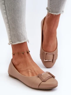 Baleríny S Páskem A Ozdobou Eko Kůže Tmavě Béžové model 21657023 - Boto