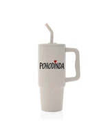 POHODINDA - béžová cestovní termoska s barevným víčkem 900 ml