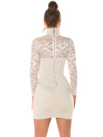 Sexy KouCla mini dress long sleeve with lace