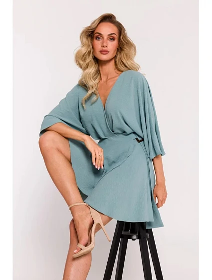 Rozšířené mini šaty model 21080742 khaki - Moe