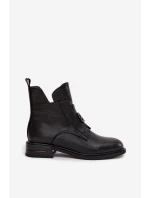 Vytápěné kožené dámské boty s ozdobným detailem černé Briselda